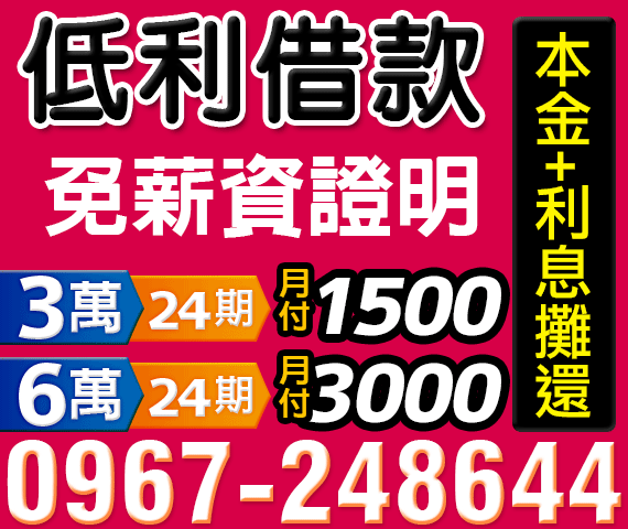 低利借款,免薪資證明,本金+利息攤還 | 中彰投借貸